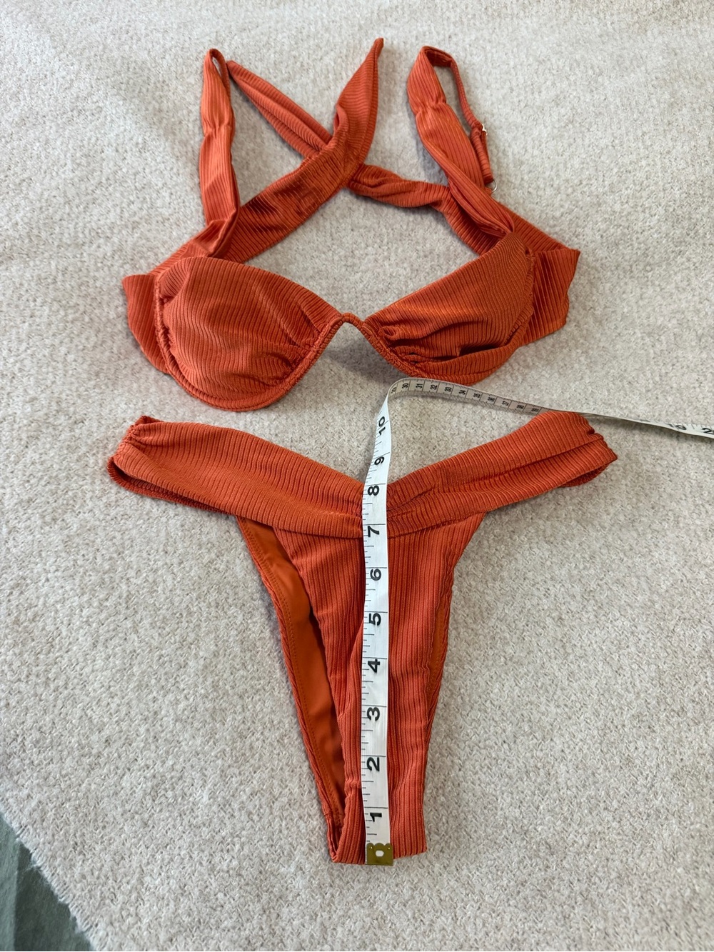 Bydee Rust Ribbed Underwire Bikini Set - Picture 4 of 15